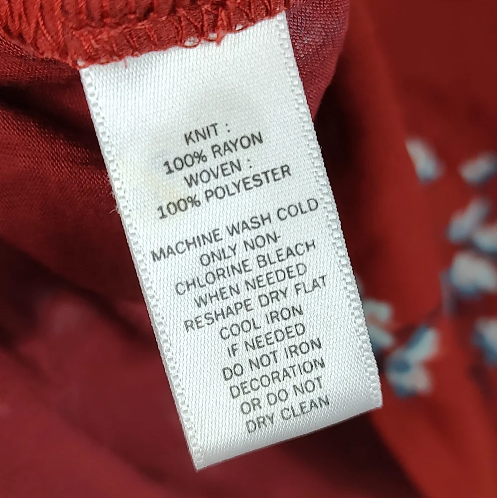 LOFT Outlet Red Floral Long Sleeve Blouse SP - Picture 6 of 9